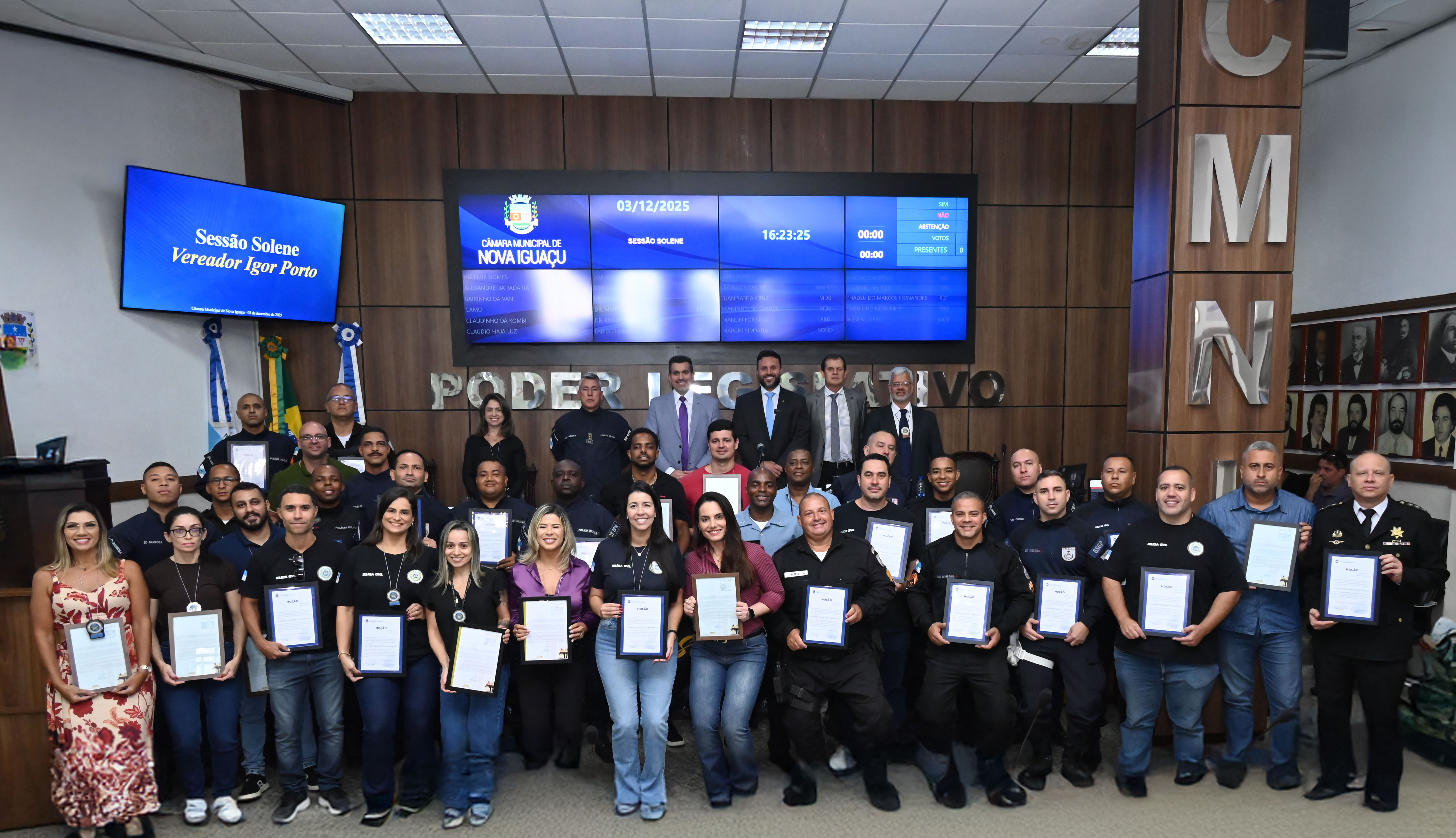 PM, polícia civil e guarda municipal: os homenageados da sessão solene