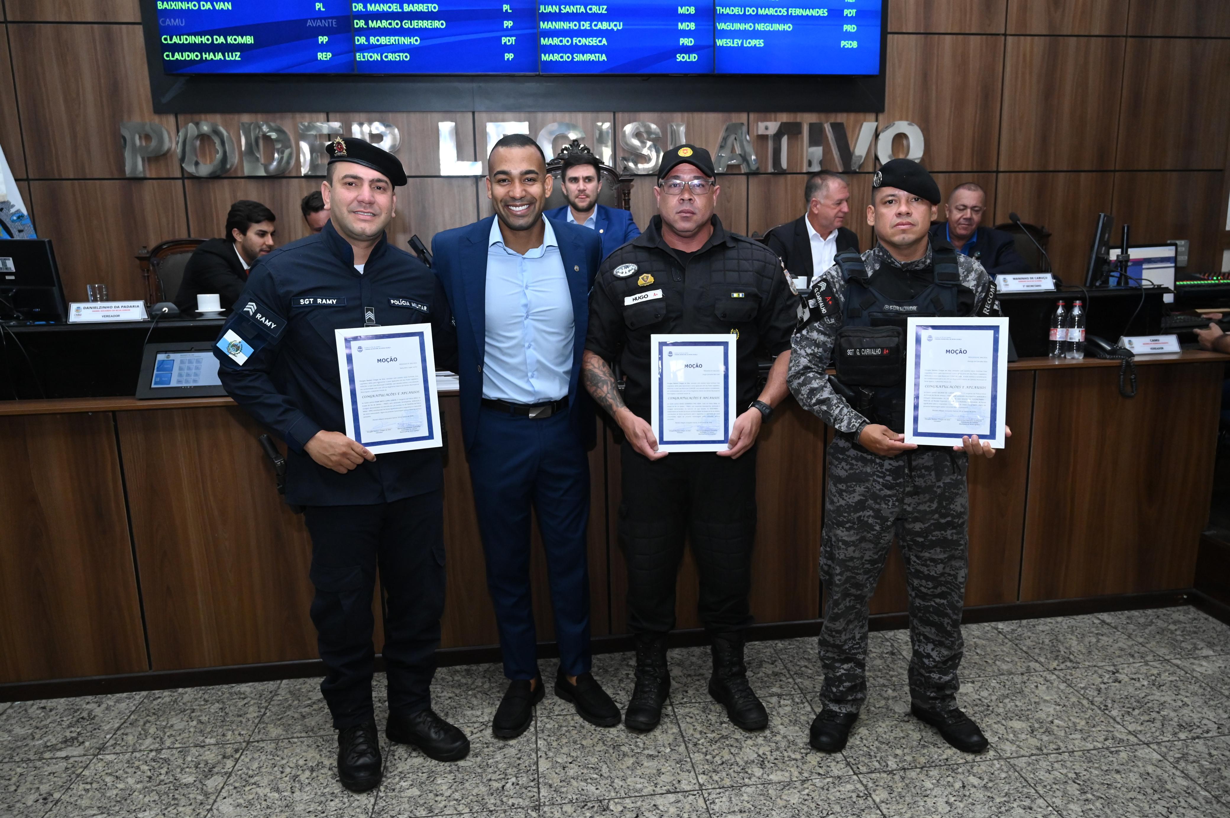 Agentes da segurança pública e vereador Nadaes